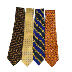 Lot of 4 100% Silk Geometric Ties Mulitcolor Designer Career Business  Wear